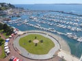 Aerial view of yacht marina Royalty Free Stock Photo