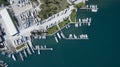 Aerial view of yachts in the marina marina hannibal monfalcone