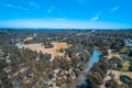 View of Yarra River flowing through suburb in Melbourne.