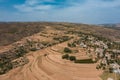 Aerial view of Yellow River source Scenery in Lao Niu Wan, Laoniu Bay, Pianguan, Shanxi, China Royalty Free Stock Photo