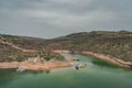 Aerial view of Yellow River source Scenery in Lao Niu Wan, Laoniu Bay, Pianguan, Shanxi, China Royalty Free Stock Photo