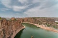 Aerial view of Yellow River source Scenery in Lao Niu Wan, Laoniu Bay, Pianguan, Shanxi, China Royalty Free Stock Photo