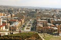 Aerial view of Yerevan center with Cascade alley, France square and Opera theatre from the upper level of Cascade monument