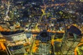 Aerial view of Yokohama at night Royalty Free Stock Photo