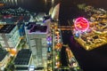 Aerial view of Yokohama at night Royalty Free Stock Photo