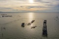 Aerial view of Yor island Floating Fisherman village