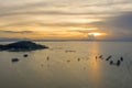 Aerial view of Yor island Floating Fisherman village