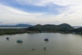 Aerial view of Yor island Floating Fisherman village