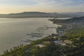 Aerial view of Yor island Floating Fisherman village