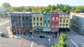 Aerial View of Ypsilanti Downtown at Sunrise - Pedestal Shot