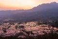 Aerial view of Yuanyang Rice Terraces at sunrise