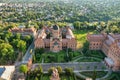 Aerial view of Yuriy Fedkovych National University, Seminar Residence and Church of the Three Hierarchs. Old historical university Royalty Free Stock Photo