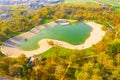 Aerial view of Zagreb, Croatia, Bundek lake