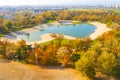 Aerial view of Zagreb, Croatia, Bundek lake