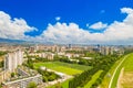 Aerial view of Zagreb, Croatia, Sava river from air Royalty Free Stock Photo