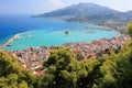 Aerial view of Zakynthos city. Zakynthos or Zante island, Ionian Sea, Greece.