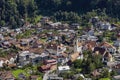 Aerial view of Zams, a municipality in the district of Landeck in the Austrian state of Tyrol, Austria