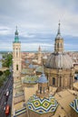 Aerial view of Zaragoza cityscape. Royalty Free Stock Photo