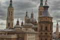 Aerial view of Zaragoza cityscape, Top view of the domes Royalty Free Stock Photo