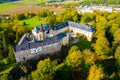 Aerial view of Zbiroh castle, Czech Republic