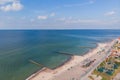 Aerial view of a Zelenogradsk, former Cranz, coastal resort, Zelenogradsky District, Kaliningrad Oblast, Russia, Sambian coastline Royalty Free Stock Photo