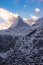 Aerial view on zermatt valley and matterhorn peak Royalty Free Stock Photo
