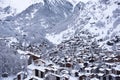 Aerial view on zermatt valley and matterhorn peak