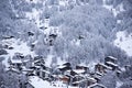 Aerial view on zermatt valley and matterhorn peak Royalty Free Stock Photo