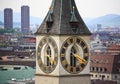 The aerial view of Zurich cityscape