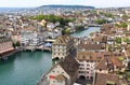 The aerial view of Zurich cityscape Royalty Free Stock Photo