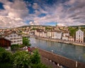 Aerial View of Zurich Skyline and Limmat River, Zurich, Switzerland Royalty Free Stock Photo