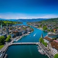 Aerial View of Zurich, Switzerland