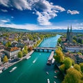 Aerial View of Zurich, Switzerland