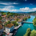 Aerial View of Zurich, Switzerland