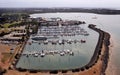 Aerial viewof Hastings marina in south eastern Victoria Royalty Free Stock Photo