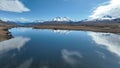 Drone perspective of the alpine Lake Clearwater in NZ South island Ashburton conservation parkperspective Royalty Free Stock Photo