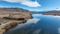 Drone views of the alpine Lake Clearwater in NZ South island Ashburton conservation parkperspective Royalty Free Stock Photo