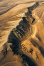 Aerial views of desert landscapes creating unique abstract visuals Royalty Free Stock Photo