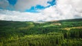 Aerial views over forest top in Gortin Glens Omagh Royalty Free Stock Photo