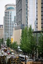 Aerial views over seattle washington