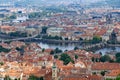 Aerial view of the city of Prague, from Perin Hill.