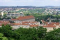 Aerial view of modern housing complex in the city of Prague, from Perin Hill.