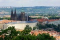 Aerial view of St Vitas Cathedral, Prague, from Perin Hill.