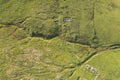 Aerial views of ruins and round sheepfolds at Gortmore in Northern Ireland Royalty Free Stock Photo