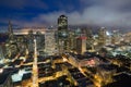 Aerial Views of San Francisco Financial District from Nob Hill, Dusk Royalty Free Stock Photo