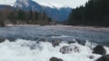 Aerial Views of a Spring Snow melt River