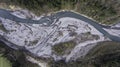 Aerial Views of a Spring Snow melt River Royalty Free Stock Photo