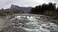 Aerial Views of a Spring Snow melt River Royalty Free Stock Photo