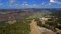 Aerial Views of a Spring Snow melt River Royalty Free Stock Photo