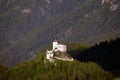 Aerial views of Tarasp castle, Switzerland. Royalty Free Stock Photo